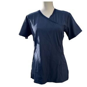 Nurse Navy Blue V Neck Scrubs Top